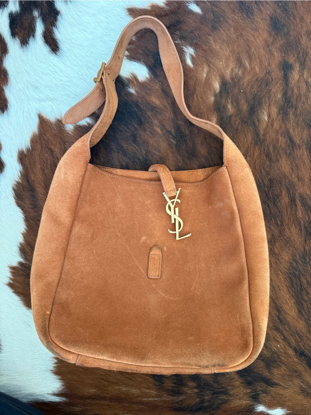 YSL suede hobo